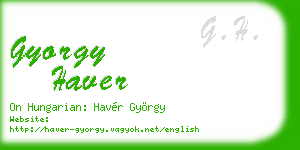 gyorgy haver business card